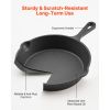 Cast Iron Skillet, 4-Piece Frying Pan Set (6, 8, 10, 12 in), Skillets with Heat-Resistant Silicone Handle, Pre-Seasoned Chef's Pan, Kitchen Cookware,
