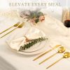 40-piece gold and silver cutlery set, 8-person stainless steel cutlery set, food-grade knives, forks and spoons.