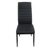 4pcs Elegant Assembled Stripping Texture High Backrest Dining Chairs Black(Replace encoding: 13028198-18410366)