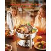 Chafing Dish Buffet Set, 5 Qt 4 Pack, Stainless Steel Chafer with 4 Full Size Pans, Round Catering Warmer Server with Lid Water Pan Folding Stand Cli
