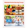 Chafing Dish Buffet Set, 5 Qt 4 Pack, Stainless Steel Chafer with 4 Full Size Pan, Round Catering Warmer Server with Glass Lid Water Pan Folding Stan