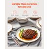 Dinnerware Set, Service for 6 (18 PCS), Round Plates and Bowls Sets, Scratch Resistant Ceramic Dinner Ware, Dishwasher and Microwave Suitable Kitchen