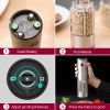 Electric Salt and Pepper Grinder Set,  Automatic Battery Salt and Pepper Shakers, 6 Adjustable Coarseness with LED, 100ml Upgraded Larger Capacity Mi