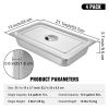 4 Pack Steam Table Pans 20.9 x 12.8 x 3.9 Inch Deep Steam Table Pan Full Size 13L Deep Food Container Stainless Steel Oven Tray Hotel Pans Anti-Jam S