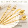 40-piece gold and silver cutlery set, 8-person stainless steel cutlery set, food-grade knives, forks and spoons.