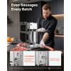 Manual Sausage Stuffer, 22 LBS / 10 L Vertical Meat Stuffer, Dual-Speed Sausage Casing Meat Filling Machine, Stainless Steel Heavy Duty Filler with 5