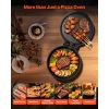 Pizza Oven, 12 in Electric Pizza Maker, 1200W Electric Pizzas Cooker with Non-Stick Coating, 180° Open for Dual Side Baking, Heats up to 410 ˚F, Mult