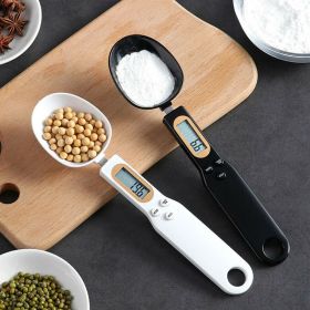 Electronic Kitchen Scale; 0.1g-500g LCD Display Digital Weight Measuring Spoon; Kitchen Tool (Button Battery Version Cannot Be Charged) Outdoor Home (Color: White)