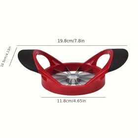 Apple Slicer Corer, Stainless Steel Upgrade 12 Sharp Apple Slicer Large, Ergonomic Plastic Handle Non-slip And Easy To Hold, Kitchen Fruit Divider Ru (Color: Black and red (labor-saving tool))