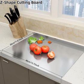 Stainless Steel Cutting Boards for Kitchen, Lipped stainless steel cutting board. Large cutting board suitable for meat, fruits, vegetables, bread, a (size: 30cm×40cm/11.81×15.75inch)
