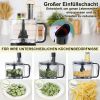 Küchenmaschine, multifunktional, 800 W, 2 l, Küchenmaschine, 6-in-1-Haushaltsroboter, Lebensmittelverarbeitung inklusive Zerkleinerer, Knethaken, Mix