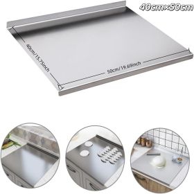 XXL cooked meat baking tray, double-sided cutting board, stainless steel rolling plate, breakfast tray, suitable for fruits, vegetables, meats, Fathe (size: Z-Shape 40cm×50cm)