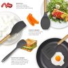 Wooden handle silicone cooking utensils, heat-resistant non-stick kitchen tools including spoon rests, egg beaters, tongs and spatulas, kitchen appli