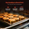 Baking Pans Set, 3-Piece, Nonstick Carbon Steel Cookware Sheets & Trays, Stackable Kitchen Oven Bakeware Cooking Sets with Silicone Handles, Easy to